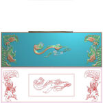 如意荷花金鱼门板床板挂匾精雕图