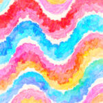 多彩波浪水彩纹理图案