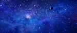 蓝色巨幅灯箱星空