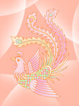 梦幻彩色凤凰图案设计