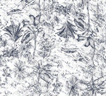 蓝白植物图案纹理背景