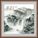 八方来财山水画