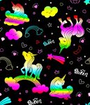 梦幻独角兽卡通图案背景