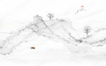 中式抽象山水画