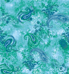 蓝绿色佩斯利花纹图案