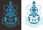 蓝调传统葫芦图腾图案设计