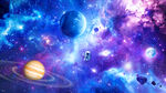 梦幻星空宇宙星球太空宇航员背景