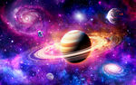 梦幻星空外太空星球宇宙漩涡背景
