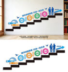 团队奋斗企业文化阶梯墙