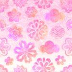 手绘水彩花卉纹理印花