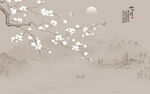 新中式工笔花鸟画背景墙