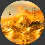 圆形山水画