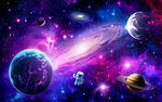 外太空星球宇宙旋涡银河星空背景