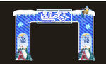 蓝色主题活动拱门造型