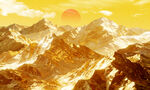 金色山水画