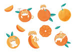 可爱橙子插画