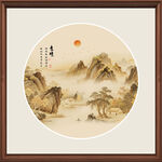 圆形山水画