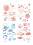 可爱卡通贴纸图案集合