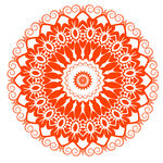 圆形红色花纹图案