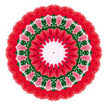 红色花卉曼陀罗图案