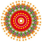 多彩圆形花卉图案装饰