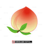 手绘鲜嫩桃子插画