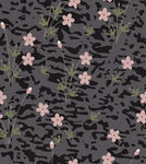 黑色底粉色小花图案纹理