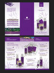 紫色薰衣植物护肤产品宣传三折页