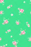 绿色底粉色小花图案背景