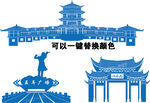 玉溪地标龙马山聂耳广场九龙池