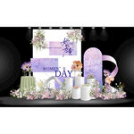 紫色梦幻婚礼甜品台女神节