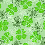 绿色三叶草无缝花纹背景