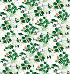 绿叶橙果植物无缝图案