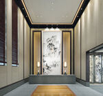 中式雅致大厅 水墨挂画装饰