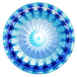 圆形梦幻蓝色花纹