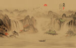 山水意境中国风水墨画
