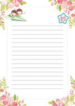 花卉边框空白信纸