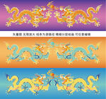 双龙戏珠彩龙线描龙标签龙包装龙