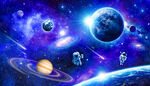 太空星球宇航员银河星空宇宙背景
