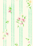 清新条纹花卉墙纸图案