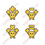 免抠可爱卡通小人数学符形