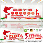 民族团结六个相互文化墙