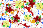 多彩花卉泼墨艺术图案