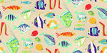 多彩卡通海洋生物图案