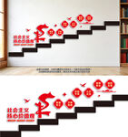 社会主义核心价值观楼梯文化墙