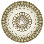 圆形复古花纹装饰图案