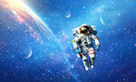 星空宇航员背景图
