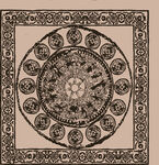 复古圆形花纹装饰图案  