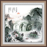 国画江山如画山水画