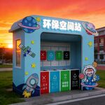 卡通垃圾分类站